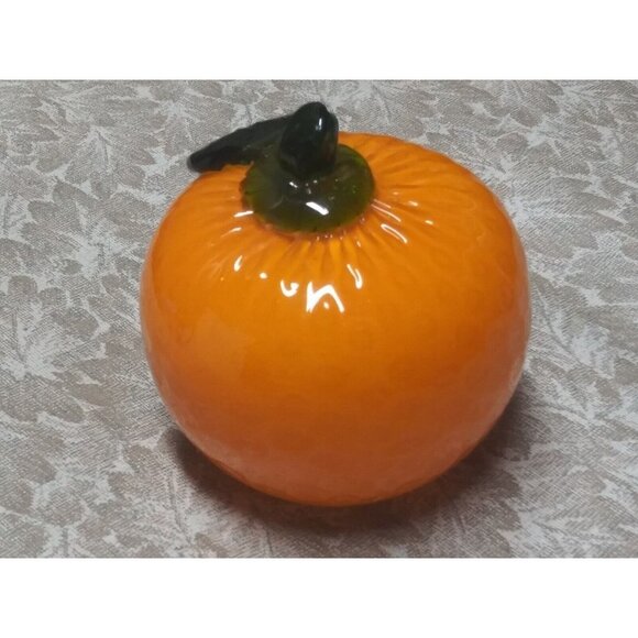 Murano Style Art Glass Orange fruit beautiful excellent condition 3.75" x 3.5" - Picture 3 of 8